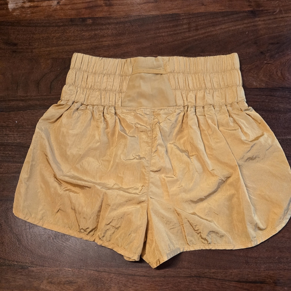 Free People FP Movement The Way Home Gold Shorts